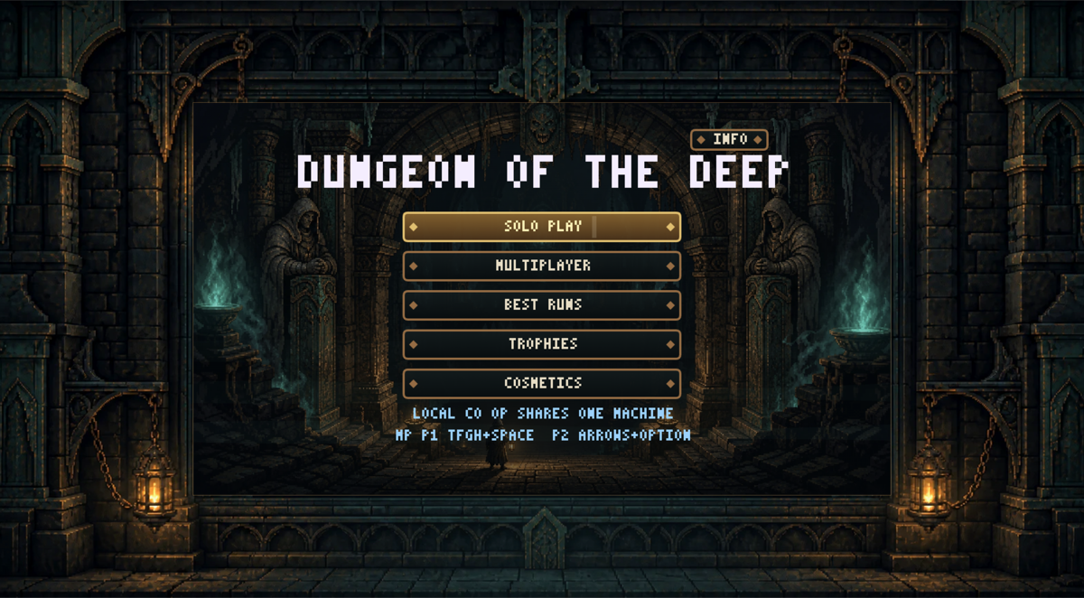 Dungeon of the Deep menu screenshot